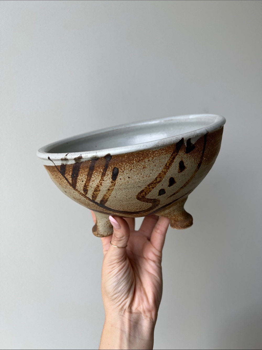 Vintage Handmade Art Pottery Bowl Catchall Decor